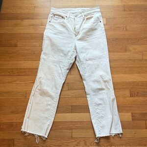 AG Kinsley High-Rise Pop Crop in Ecru Sz 29